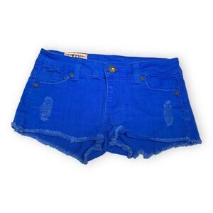 1st Kiss Womens Juniors Shorts Size 0 Blue Denim Cutoff Shortie Short Distressed